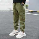 Pantalon Cargo Large Garçon 1-8 Ans - Coupe Élastique Confortable, Taille Haute, Poches Multiples | Style Streetwear Décontracté - 7