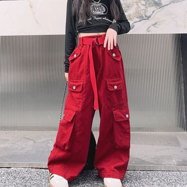PANTALON CARGO FILLE DÉCONTRACTÉE LARGE