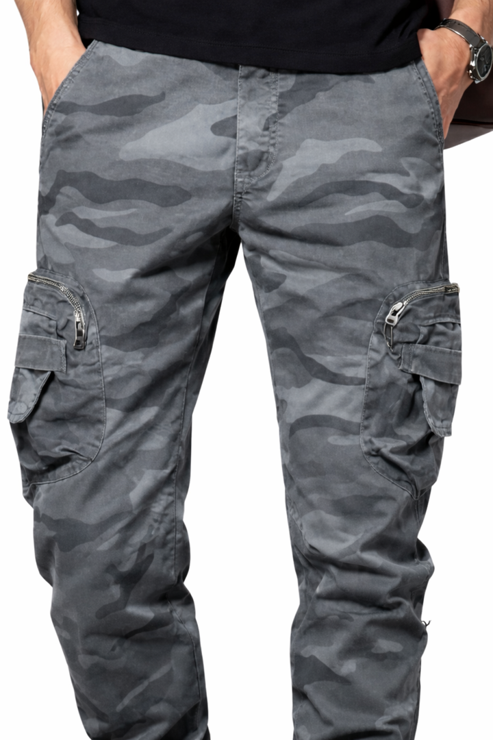 PANTALON CARGO HOMME MILITAIRE GRIS