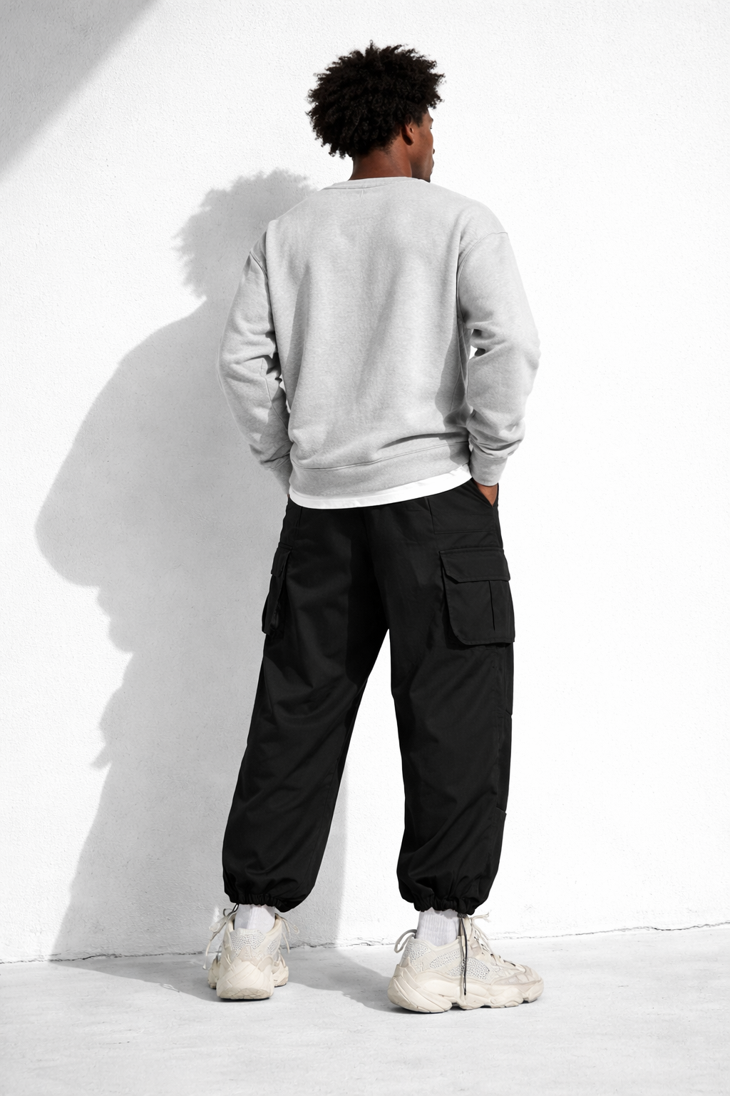 PANTALON CARGO HOMME BAGGY NOIR