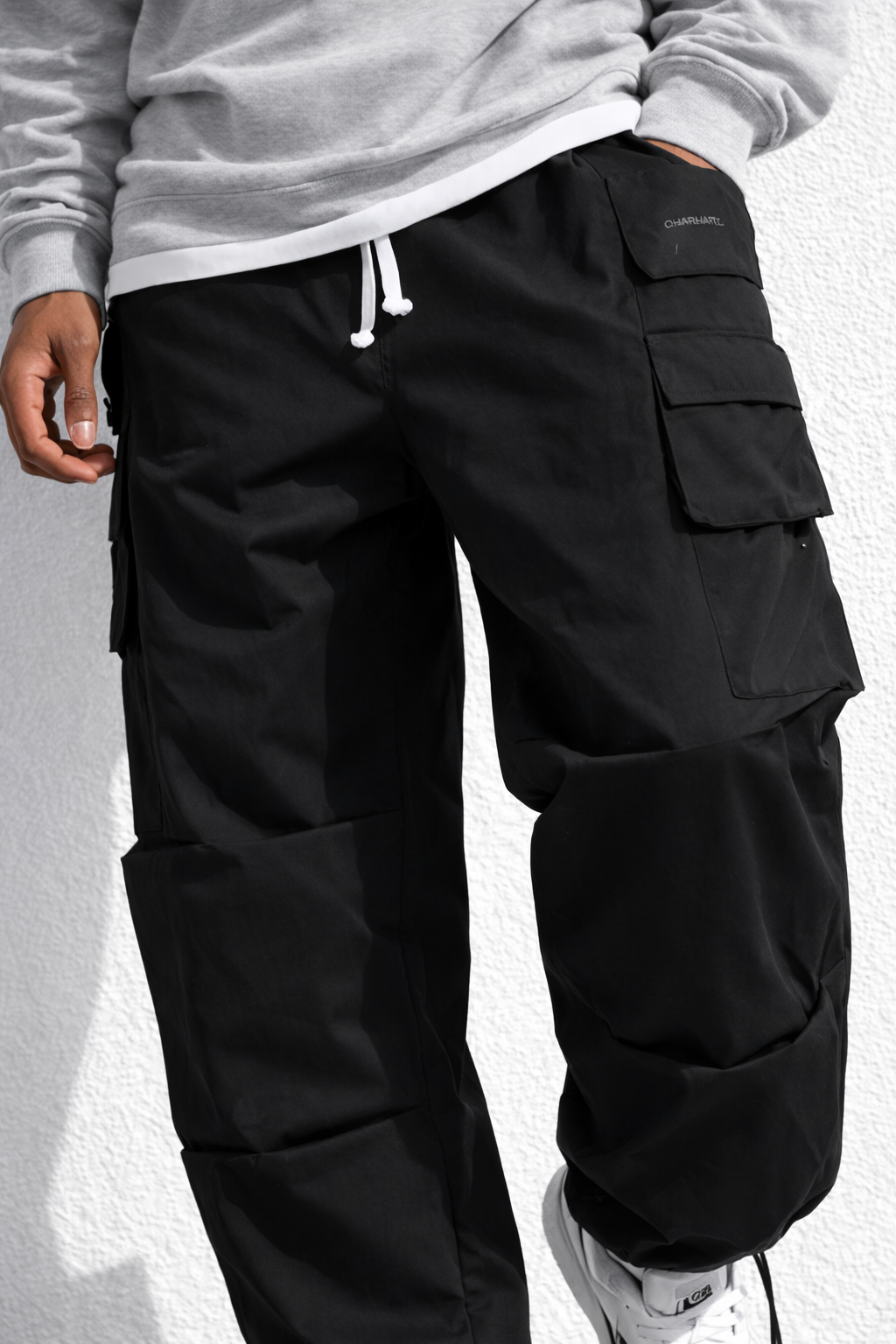 PANTALON CARGO HOMME BAGGY NOIR