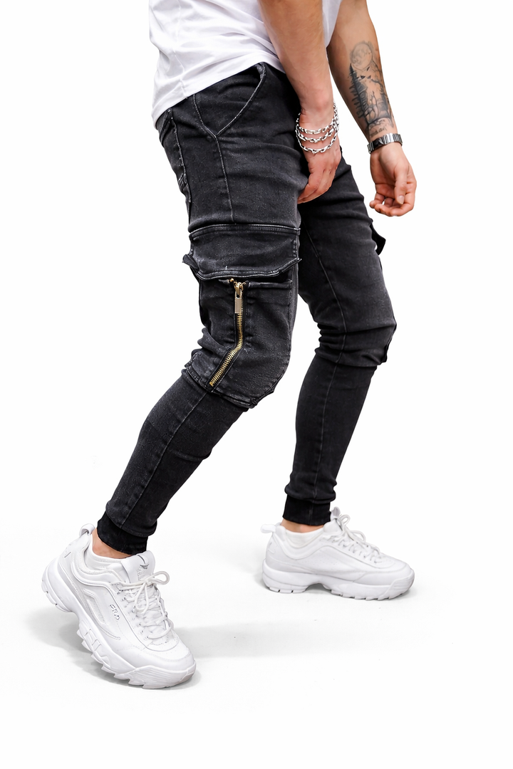 JEAN CARGO HOMME SLIM BLEU