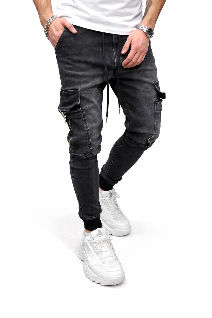 JEAN CARGO HOMME SLIM BLEU