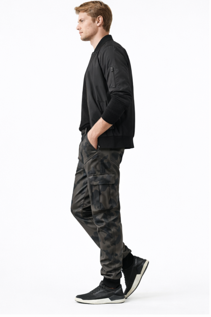 PANTALON CARGO HOMME MILITAIRE SMILI CUIR