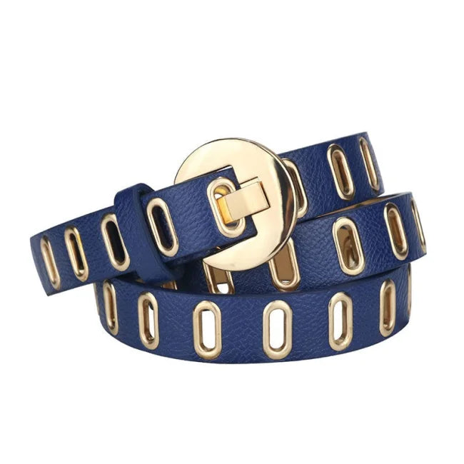 CEINTURE DORÉE EN CUIR