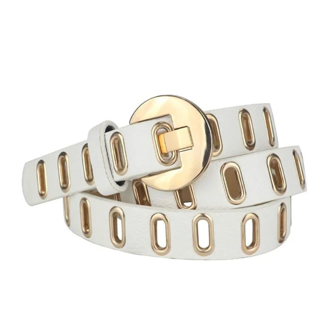 CEINTURE DORÉE EN CUIR