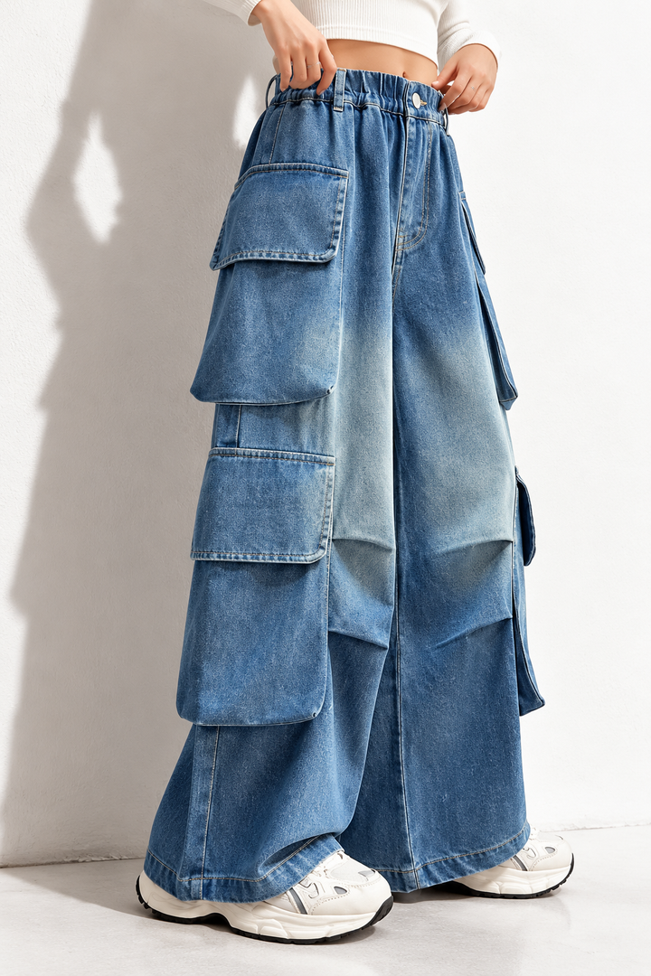 JEAN CARGO FILLE DÉGRADÉ SOUPLE