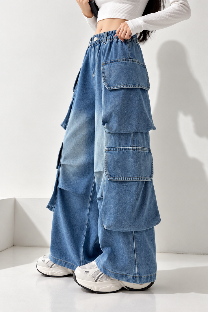 JEAN CARGO FILLE DÉGRADÉ SOUPLE