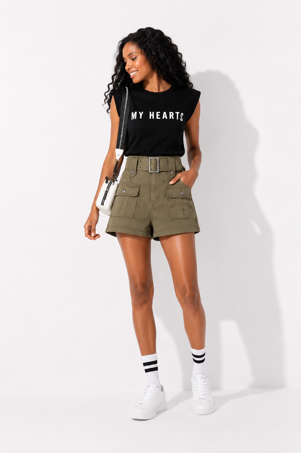 JUPE SHORT CARGO CHIC kaki