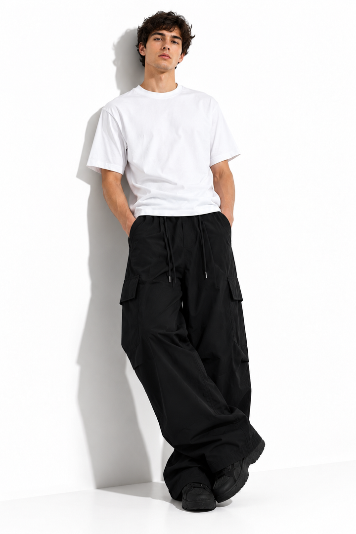 PANTALON CARGO HOMME BAGGY NOIR