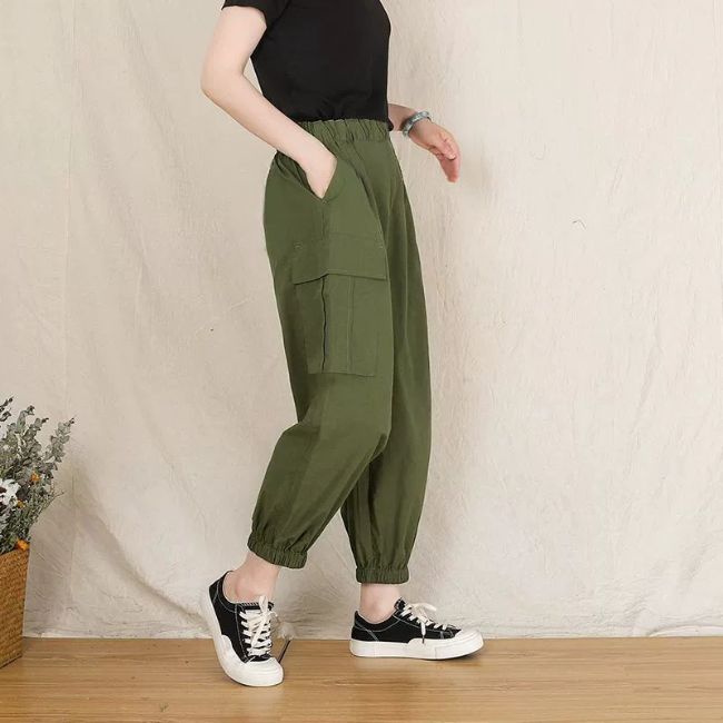 pantalon ado fille vert 