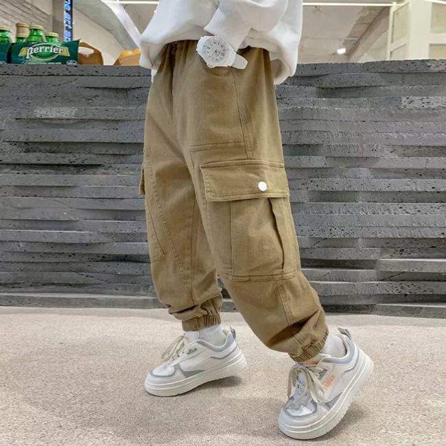 PANTALON CARGO GARÇON BEIGE