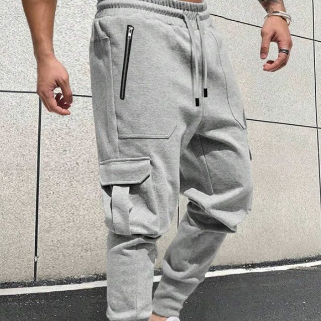PANTALON CARGO JOGGER GRIS CLAIR