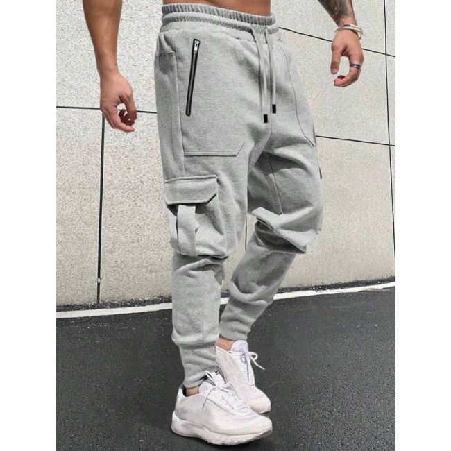 PANTALON CARGO JOGGER GRIS CLAIR