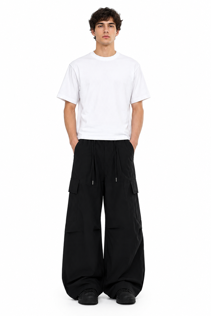 PANTALON CARGO HOMME BAGGY NOIR