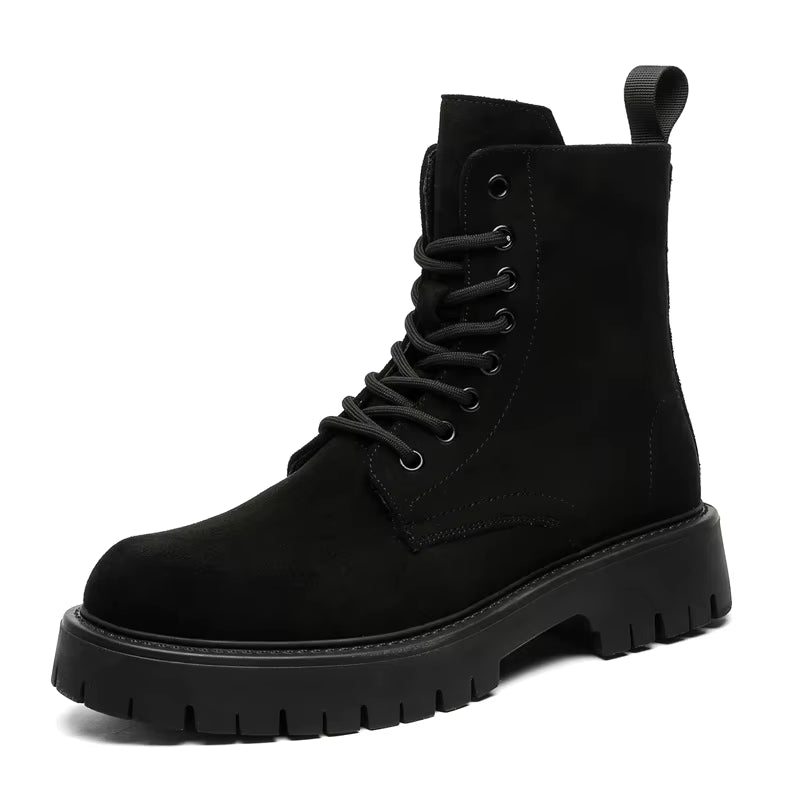 BOTTINES EN SUÈDE À SEMELLE ÉPAISSE