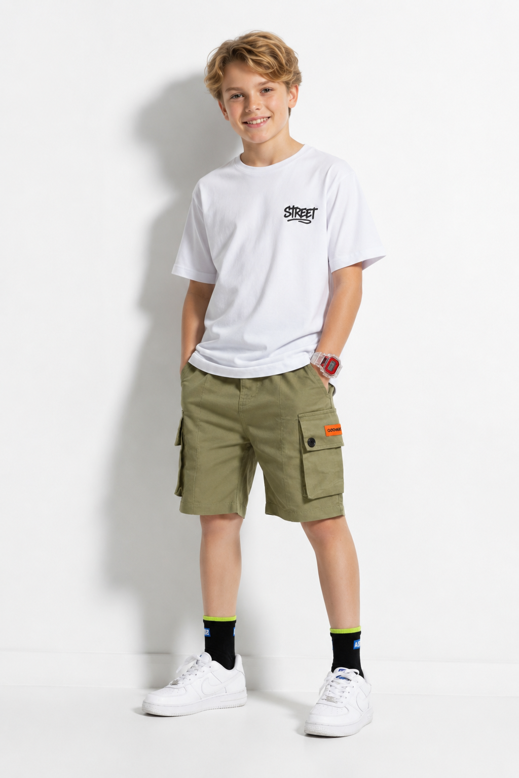 SHORT CARGO ENFANT GRANDES POCHES