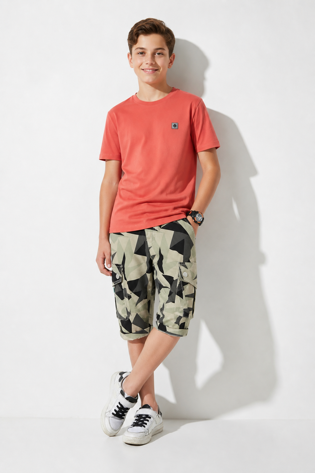 SHORT CARGO ENFANT MOTIFS SYMÉTRIQUES