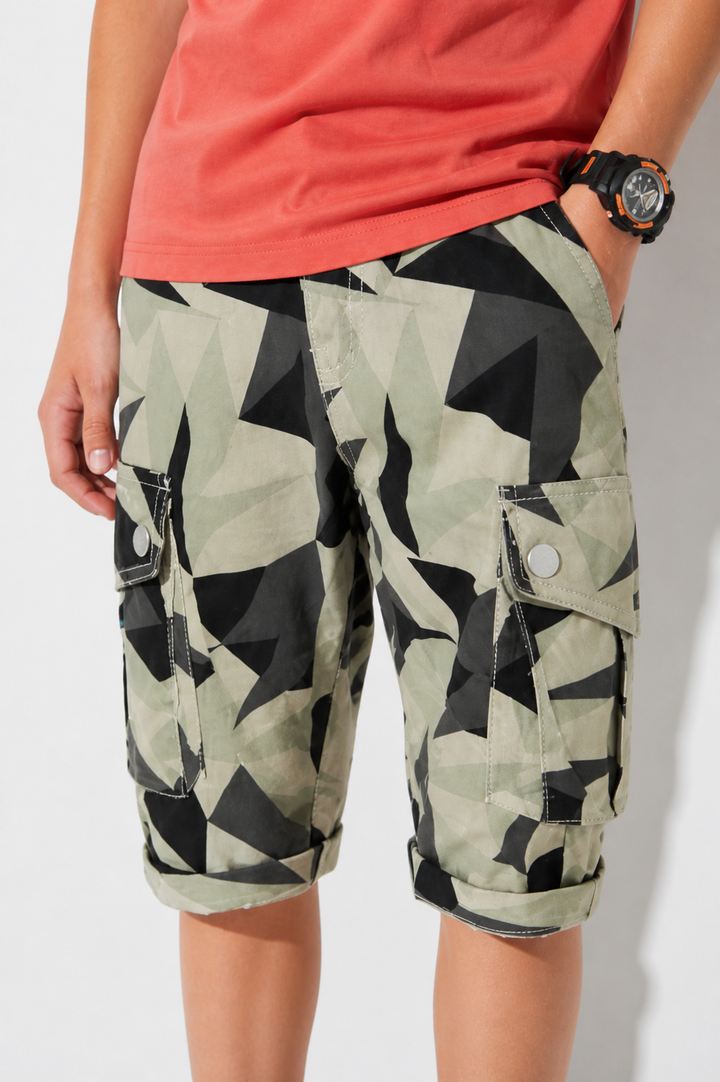SHORT CARGO ENFANT MOTIFS SYMÉTRIQUES