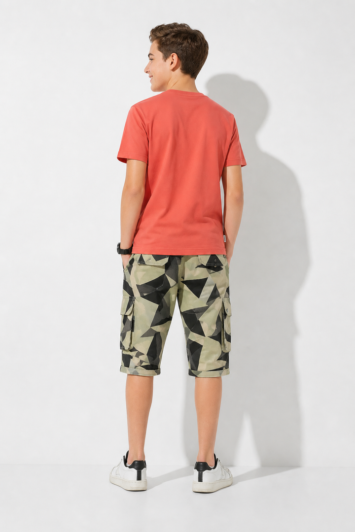SHORT CARGO ENFANT MOTIFS SYMÉTRIQUES de dos
