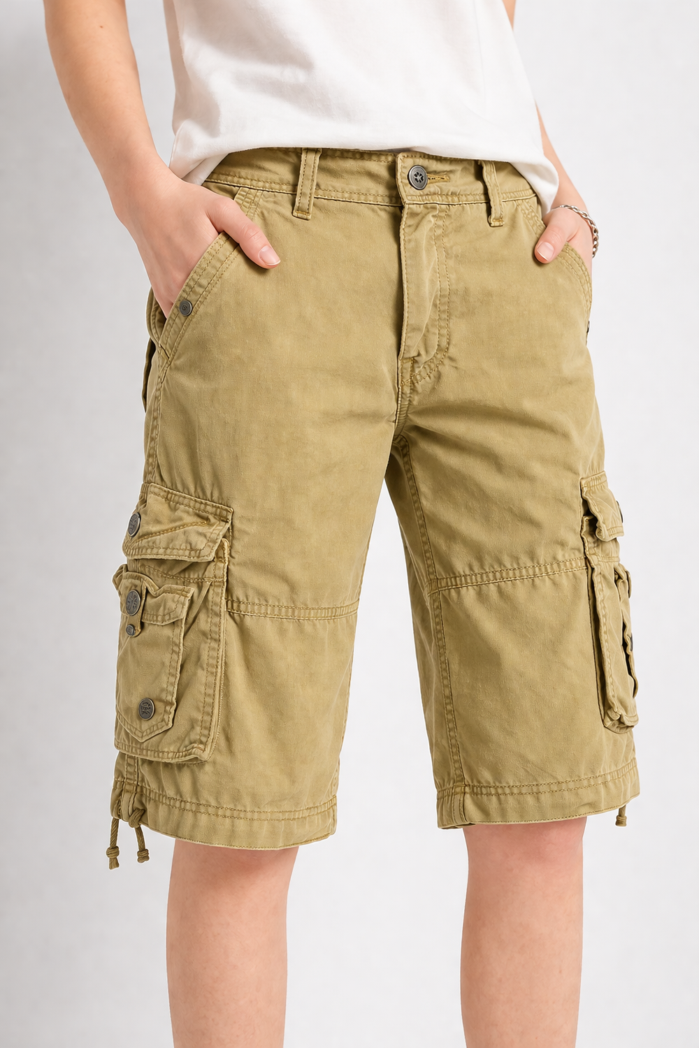 SHORT CARGO FEMME BEIGE CLASSIQUE