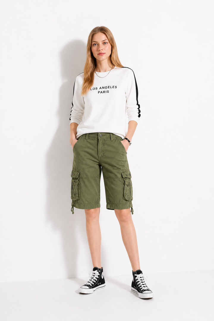 SHORT CARGO FEMME kaki CLASSIQUE