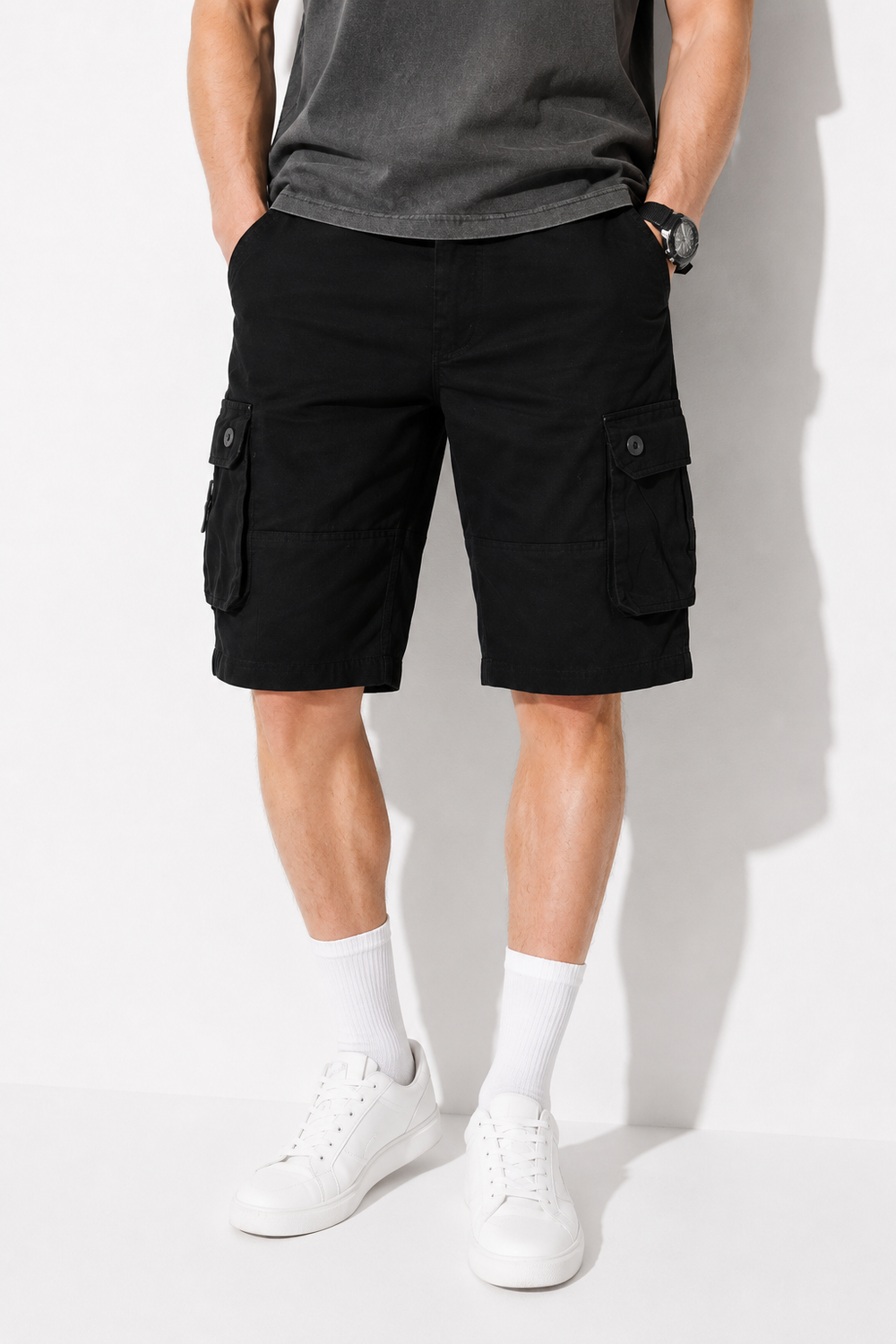 SHORT CARGO HOMME NOIR CASUAL zoom
