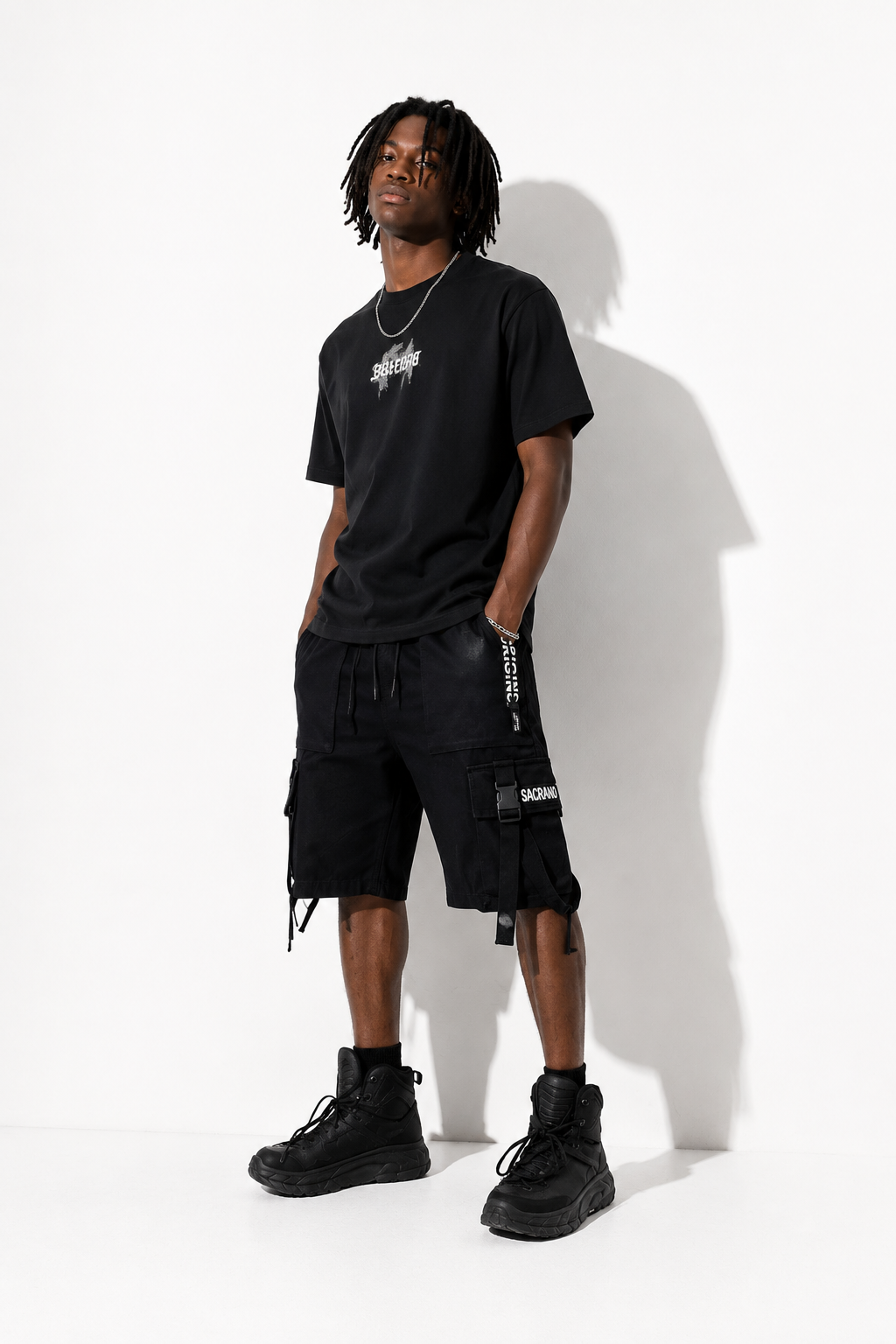 SHORT CARGO HOMME STREETWEAR NOIR