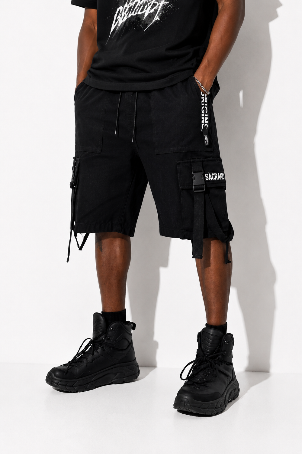 SHORT CARGO HOMME STREETWEAR NOIR zoom