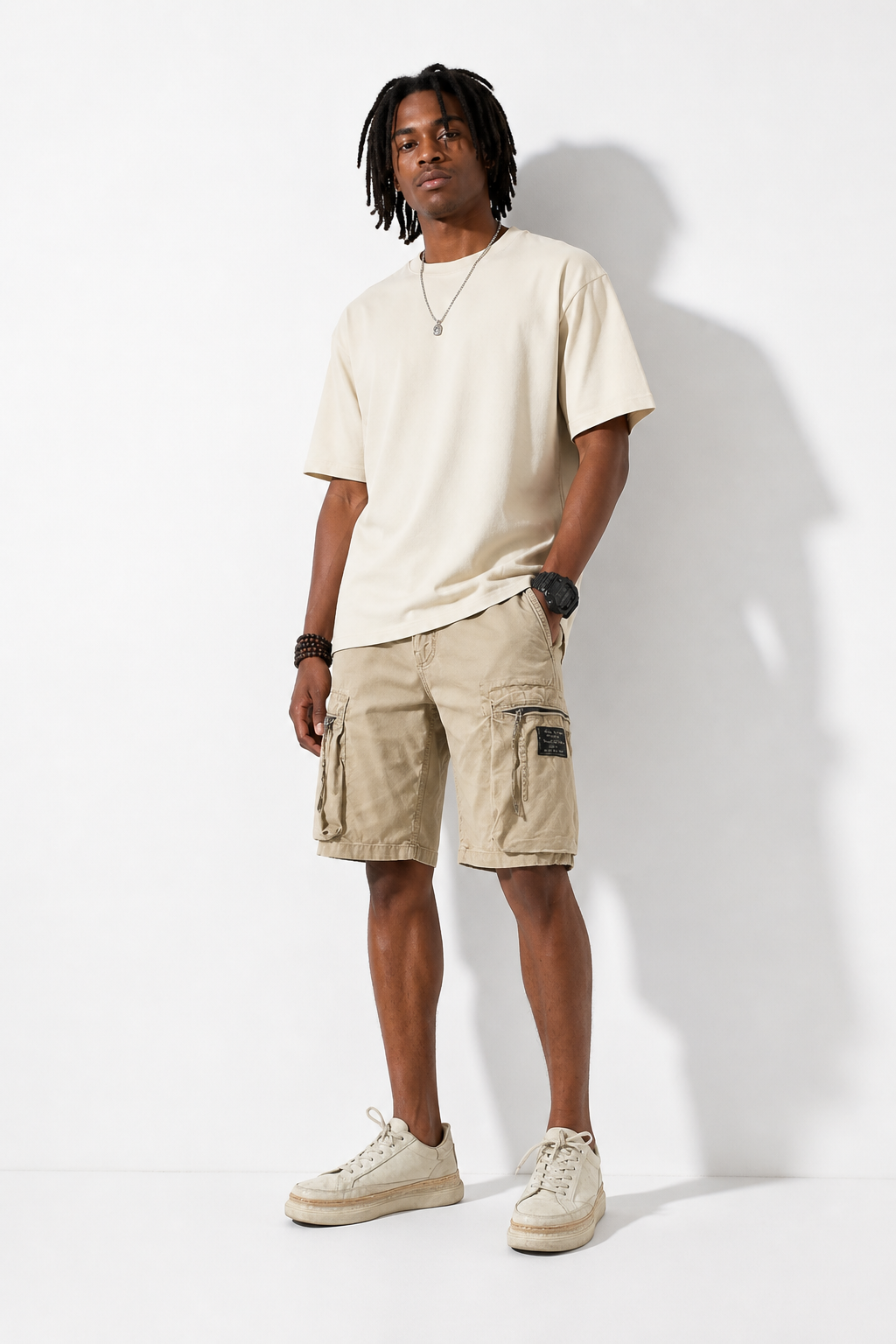 SHORT CARGO HOMME beige