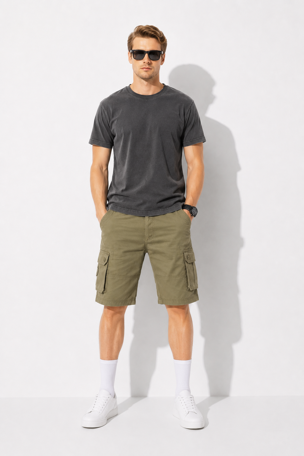 SHORT CARGO HOMME kaki CASUAL