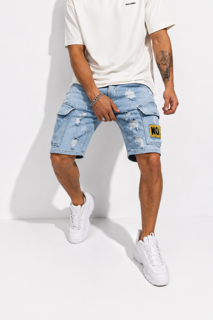 SHORT CARGO JEANS HOMME streetwear