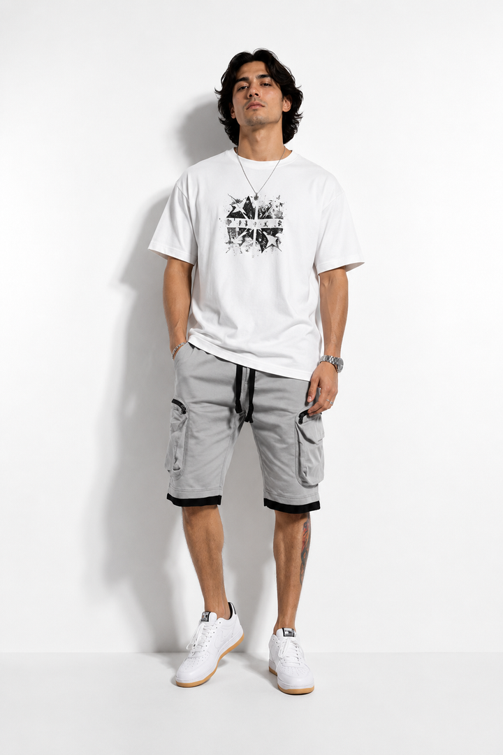 SHORT CARGO gris HOMME
