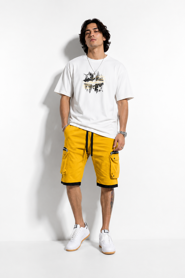 SHORT CARGO jaune HOMME