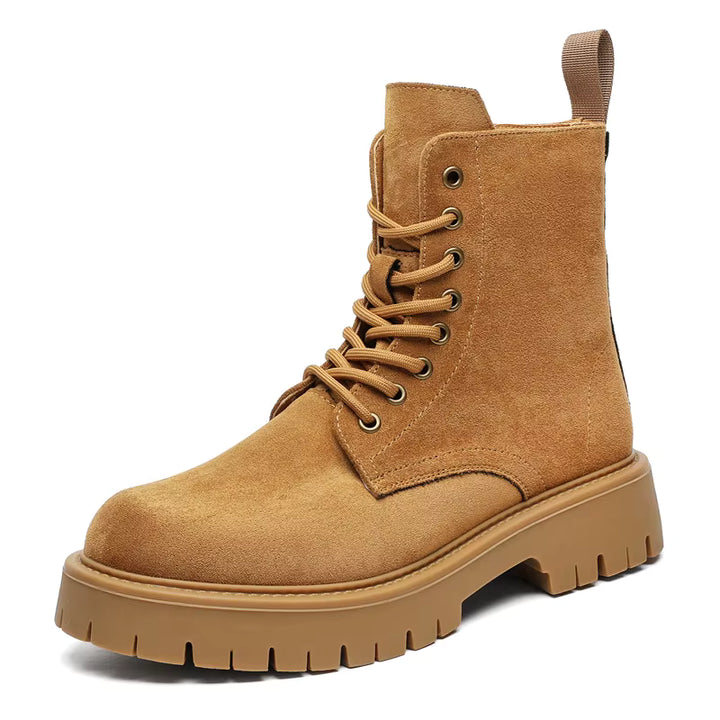 BOTTINES EN SUÈDE À SEMELLE ÉPAISSE