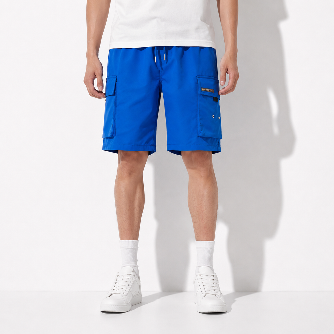 Short cargo bleu homme casual