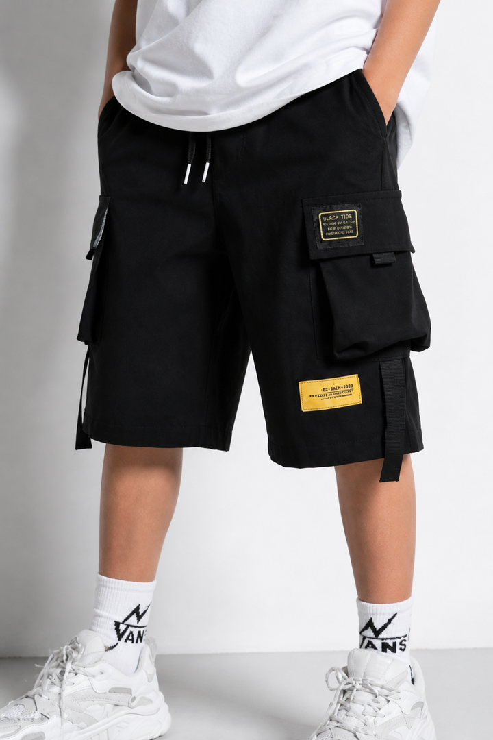 Short cargo enfant noir sobiru zoom