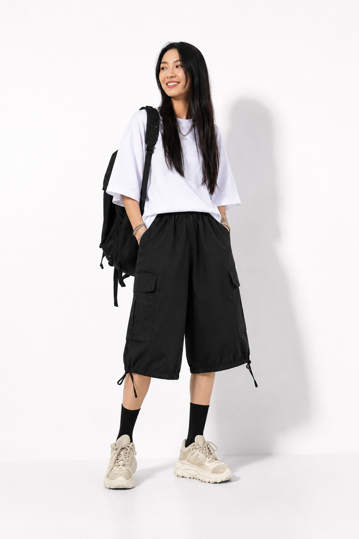 Short cargo femme noir urbain