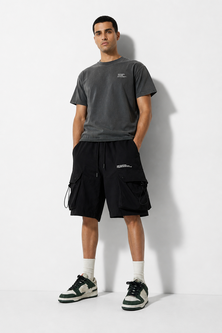Short cargo skateur noir