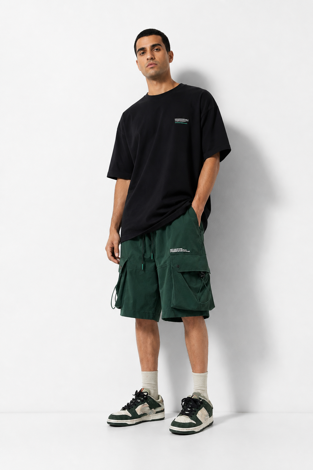 Short cargo skateur vert