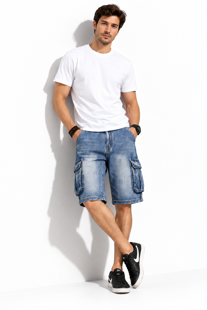 SHORT CARGO JEANS HOMME