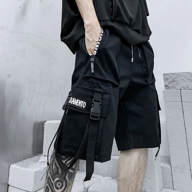 short cargo streetwear noir