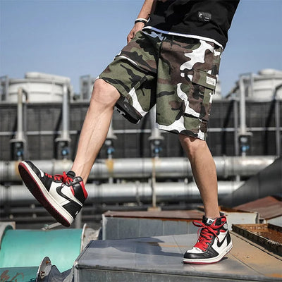 short cargo camouflage militaire