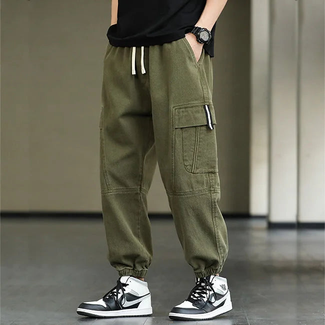 PANTALON CARGO HOMME KAKI LARGE HIP HOP
