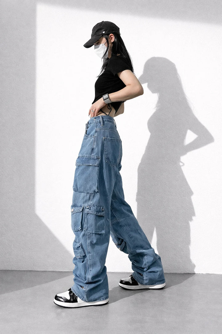 Jean Cargo Délavé Femme | Cargo Styles
