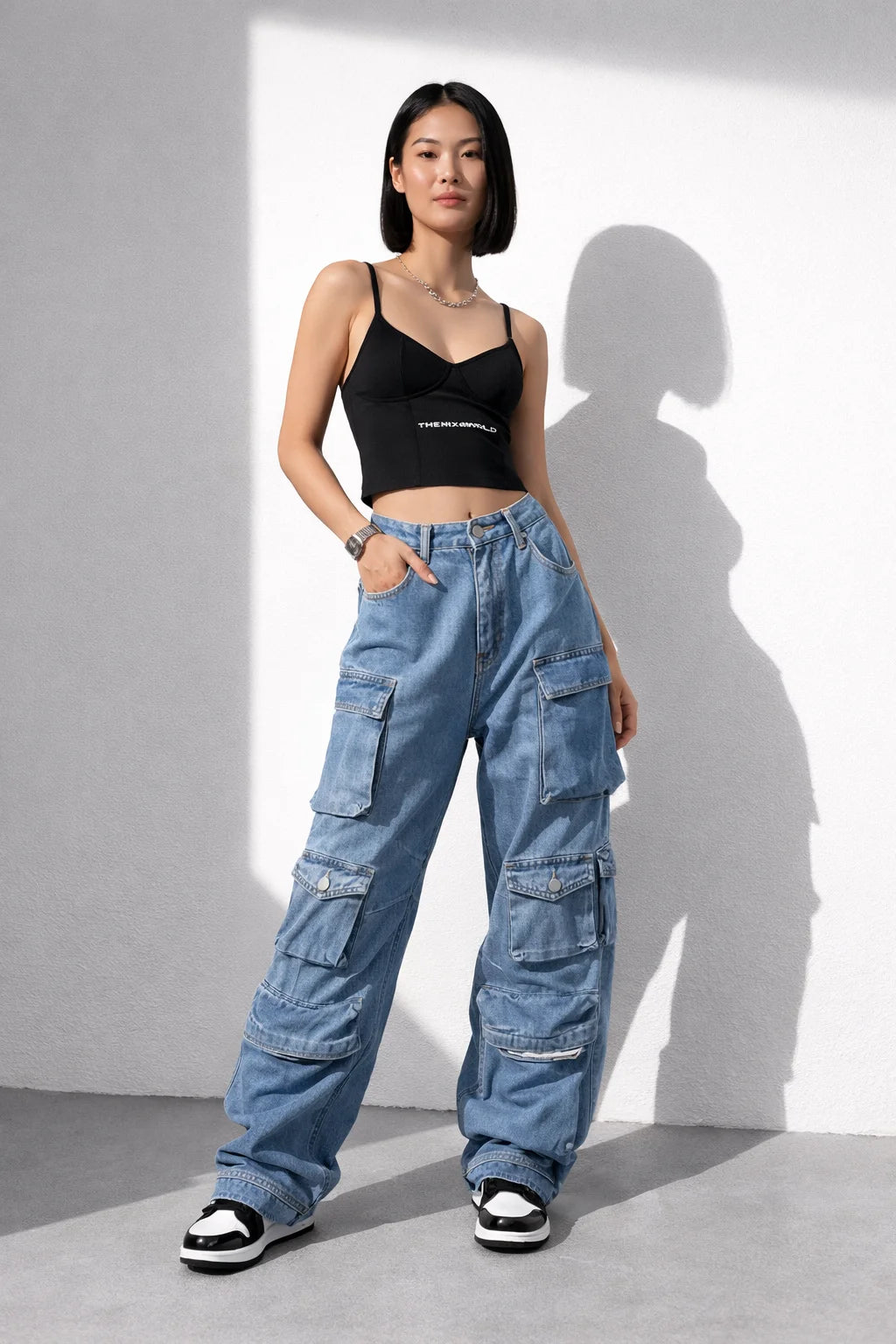 Jean Cargo Délavé Femme | Cargo Styles