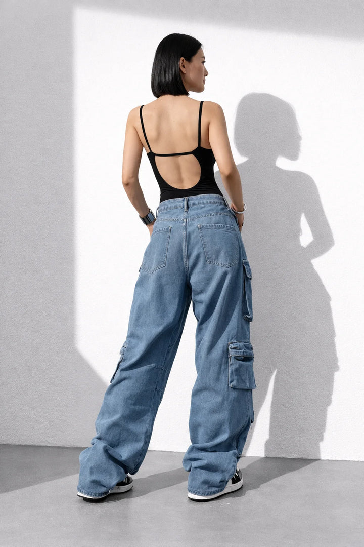 Jean Cargo Délavé Femme | Cargo Styles
