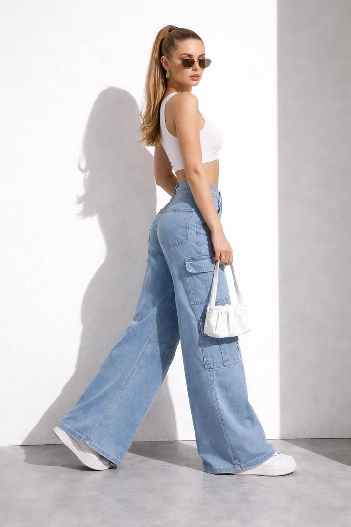 Jean Cargo Femme Large Évasée | Cargo Styles