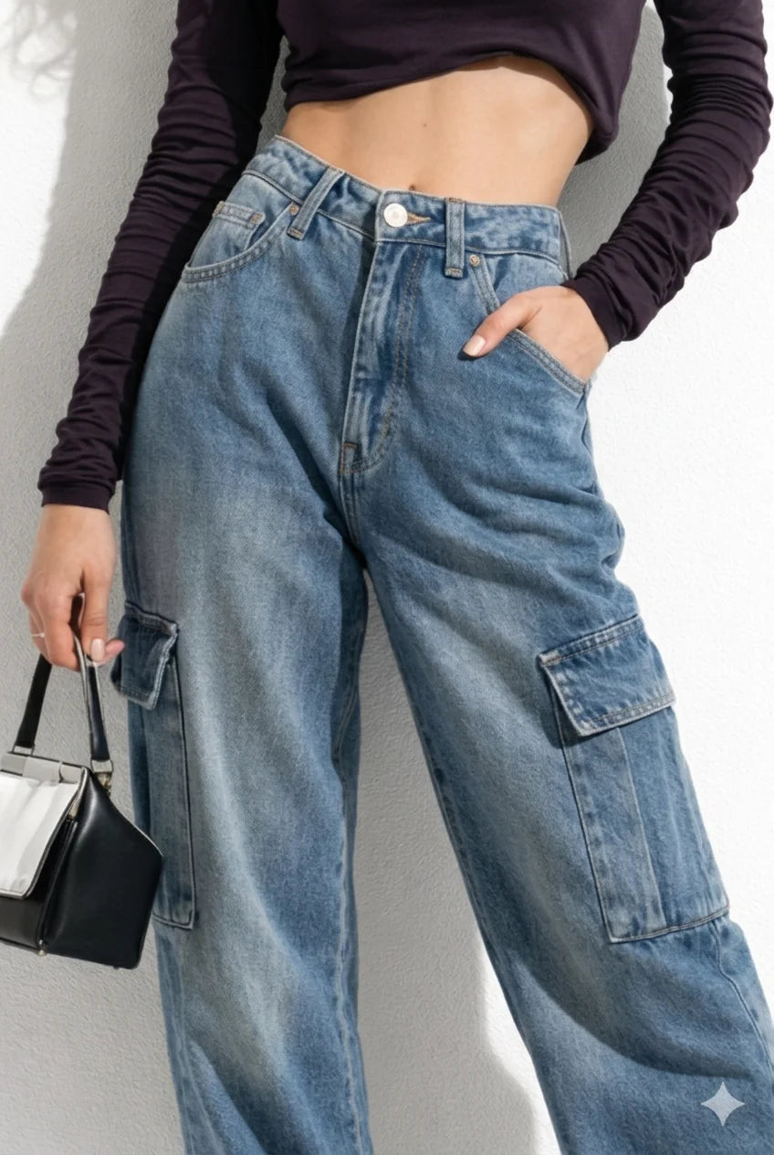 Jean Cargo Femme Taille Haute | Cargo Styles