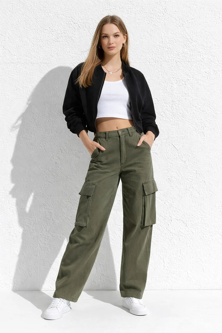 Jean Cargo Kaki Femme | Cargo Styles